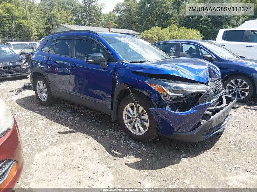 2025 Toyota Corolla Cross Le VIN: 7MUBAAAG8SV118374 Lot: 45528790