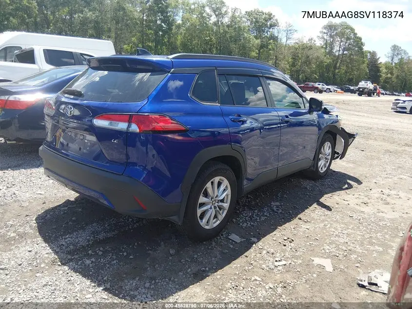 2025 Toyota Corolla Cross Le VIN: 7MUBAAAG8SV118374 Lot: 45528790