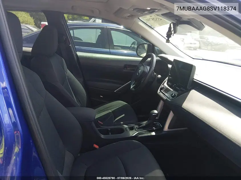 2025 Toyota Corolla Cross Le VIN: 7MUBAAAG8SV118374 Lot: 45528790
