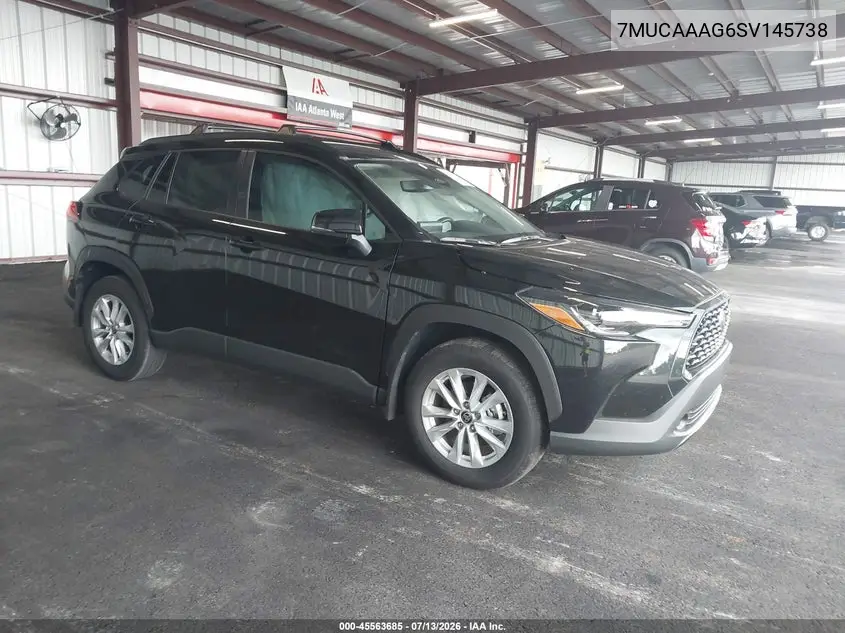 2025 Toyota Corolla Cross Le VIN: 7MUCAAAG6SV145738 Lot: 45563685