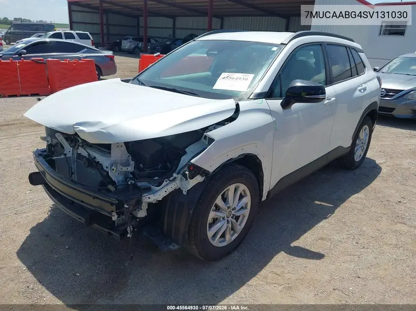 2025 Toyota Corolla Cross Le VIN: 7MUCAABG4SV131030 Lot: 45564930