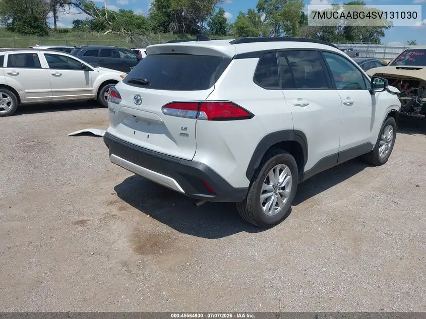2025 Toyota Corolla Cross Le VIN: 7MUCAABG4SV131030 Lot: 45564930