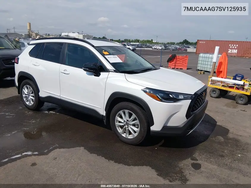 2025 Toyota Corolla Cross Le VIN: 7MUCAAAG7SV125935 Lot: 45573849