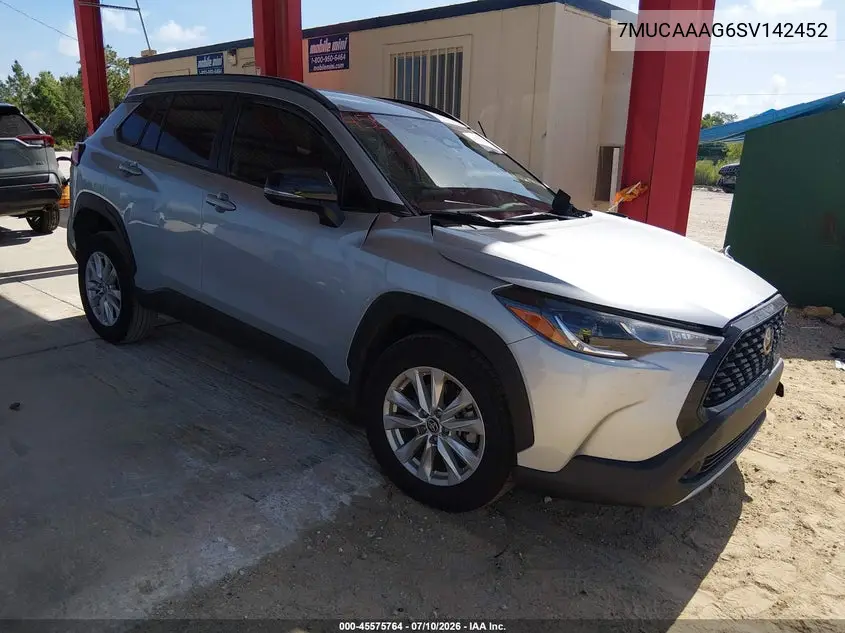 2025 Toyota Corolla Cross Le VIN: 7MUCAAAG6SV142452 Lot: 45575764
