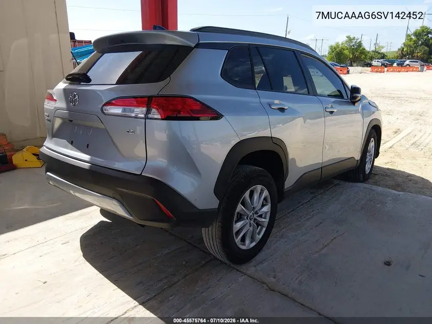 2025 Toyota Corolla Cross Le VIN: 7MUCAAAG6SV142452 Lot: 45575764