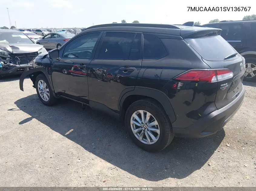 2025 Toyota Corolla Cross Le VIN: 7MUCAAAG1SV136767 Lot: 45599499