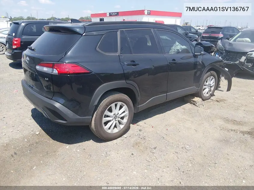 2025 Toyota Corolla Cross Le VIN: 7MUCAAAG1SV136767 Lot: 45599499