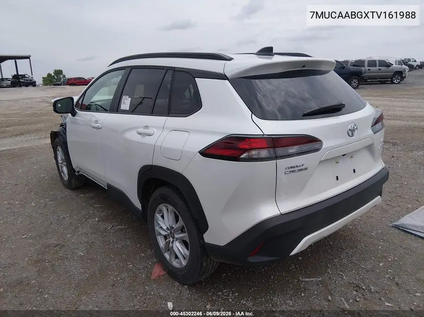 2026 Toyota Corolla Cross Le VIN: 7MUCAABGXTV161988 Lot: 45302246