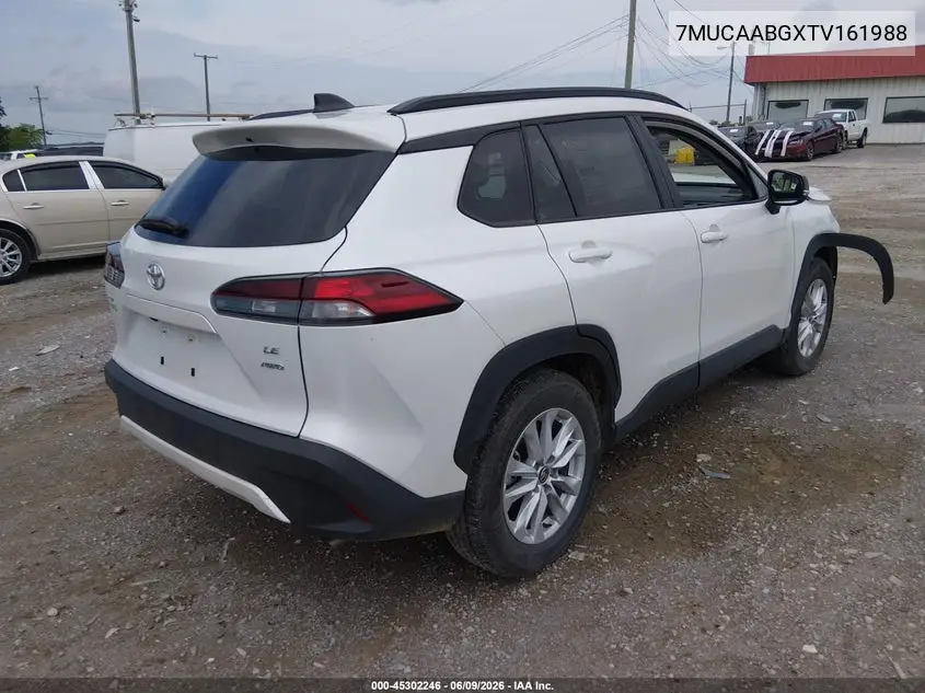 2026 Toyota Corolla Cross Le VIN: 7MUCAABGXTV161988 Lot: 45302246