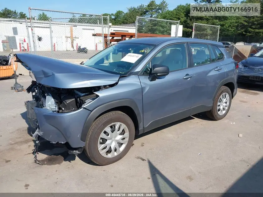 2026 Toyota Corolla Cross L VIN: 7MUAAABG0TV166916 Lot: 45445735