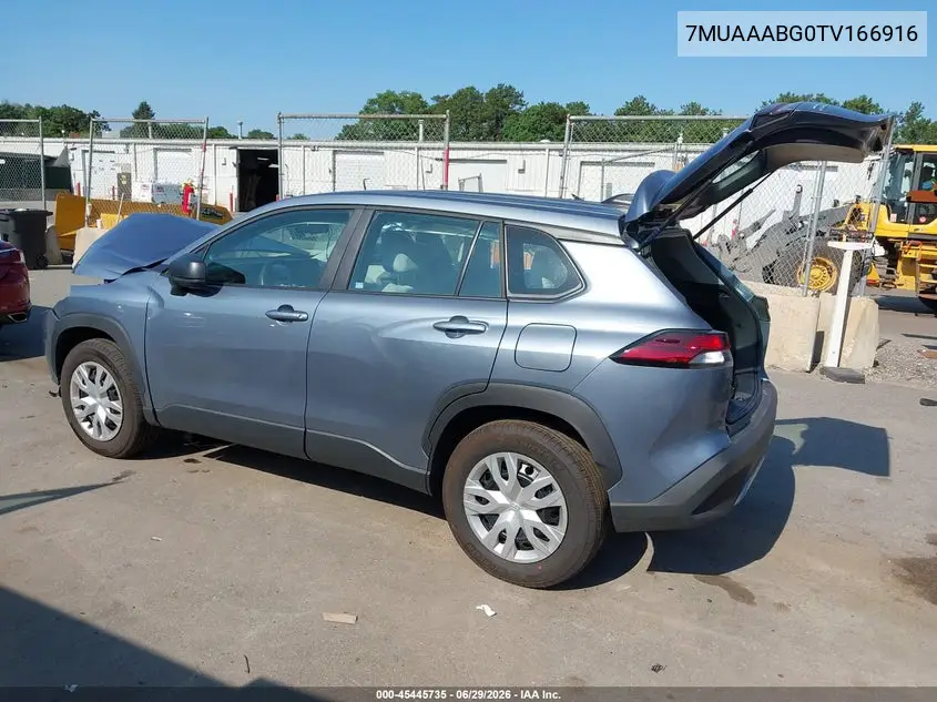 2026 Toyota Corolla Cross L VIN: 7MUAAABG0TV166916 Lot: 45445735