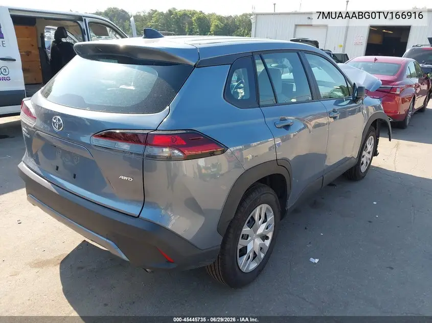 2026 Toyota Corolla Cross L VIN: 7MUAAABG0TV166916 Lot: 45445735