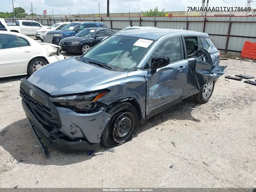2026 Toyota Corolla Cross L VIN: 7MUAAAAG1TV178669 Lot: 45489270