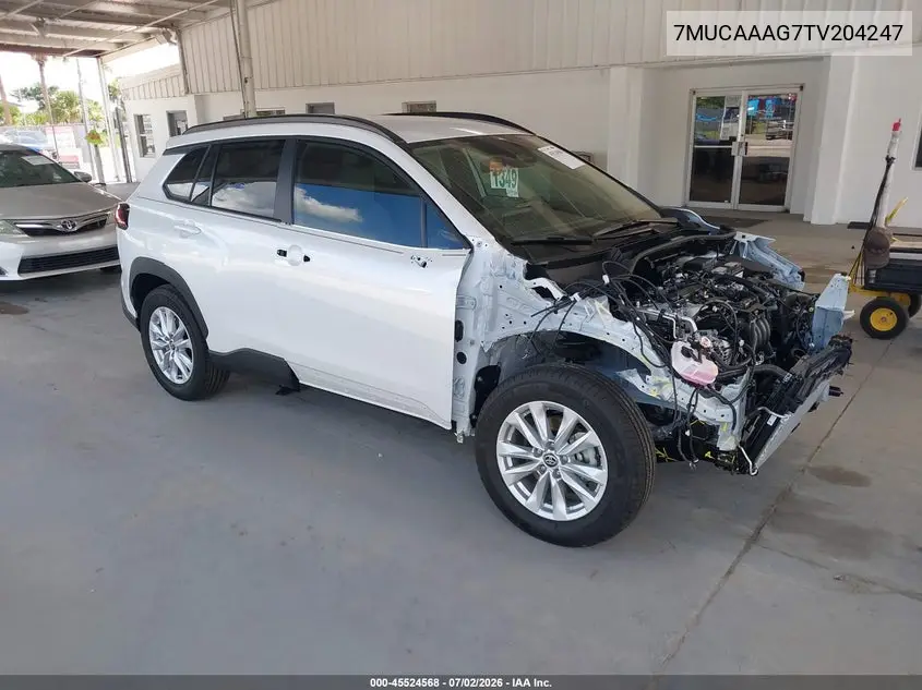 2026 Toyota Corolla Cross Le VIN: 7MUCAAAG7TV204247 Lot: 45524568