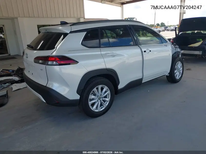 2026 Toyota Corolla Cross Le VIN: 7MUCAAAG7TV204247 Lot: 45524568