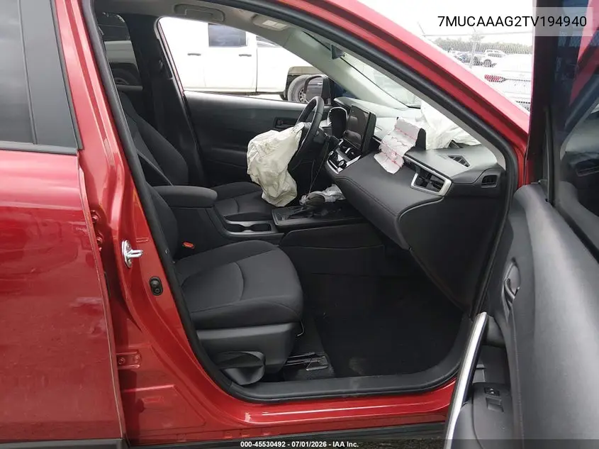 2026 Toyota Corolla Cross Le VIN: 7MUCAAAG2TV194940 Lot: 45530492