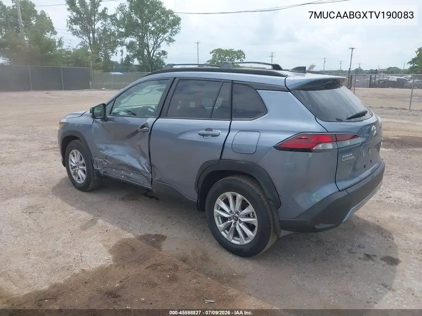 2026 Toyota Corolla Cross Le VIN: 7MUCAABGXTV190083 Lot: 45598827