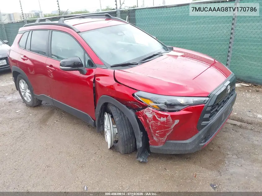 2026 Toyota Corolla Cross Le VIN: 7MUCAAAG8TV170786 Lot: 45639614