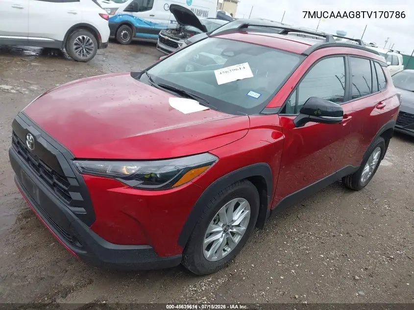 2026 Toyota Corolla Cross Le VIN: 7MUCAAAG8TV170786 Lot: 45639614