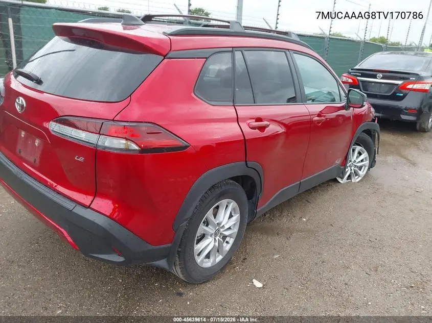 2026 Toyota Corolla Cross Le VIN: 7MUCAAAG8TV170786 Lot: 45639614