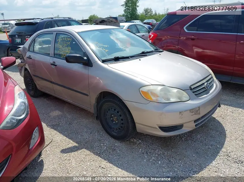 2003 Toyota Corolla Ce VIN: 2T1BR32E83C777609 Lot: 20268349