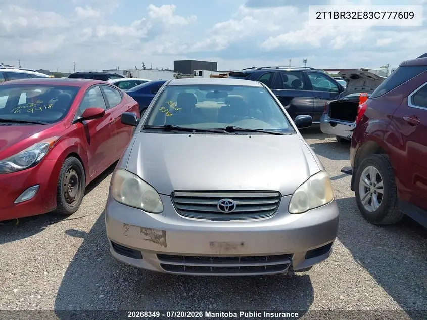 2003 Toyota Corolla Ce VIN: 2T1BR32E83C777609 Lot: 20268349