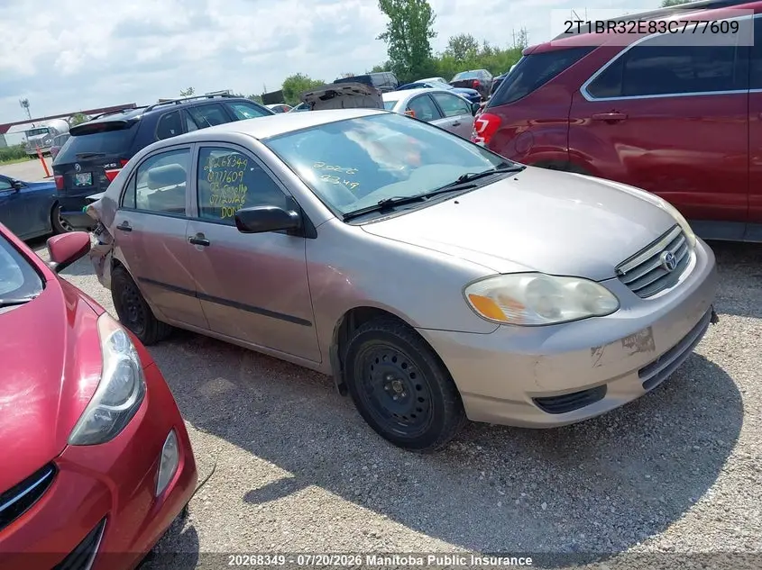 2003 Toyota Corolla Ce VIN: 2T1BR32E83C777609 Lot: 20268349