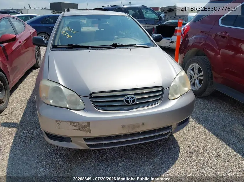 2003 Toyota Corolla Ce VIN: 2T1BR32E83C777609 Lot: 20268349