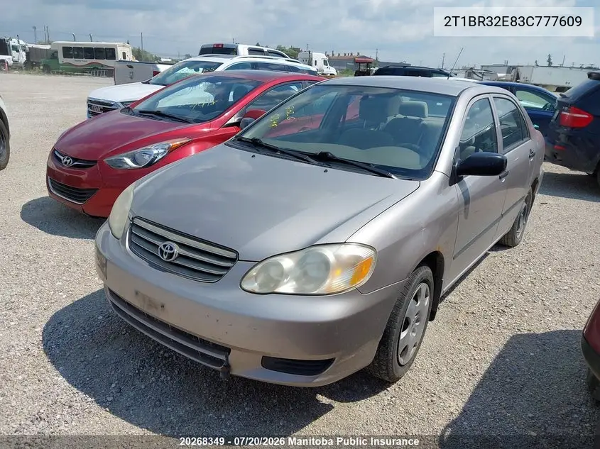 2003 Toyota Corolla Ce VIN: 2T1BR32E83C777609 Lot: 20268349