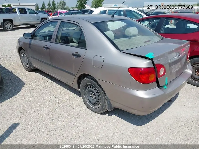 2003 Toyota Corolla Ce VIN: 2T1BR32E83C777609 Lot: 20268349