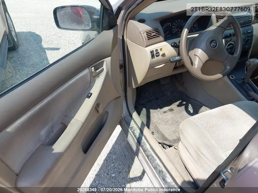 2003 Toyota Corolla Ce VIN: 2T1BR32E83C777609 Lot: 20268349