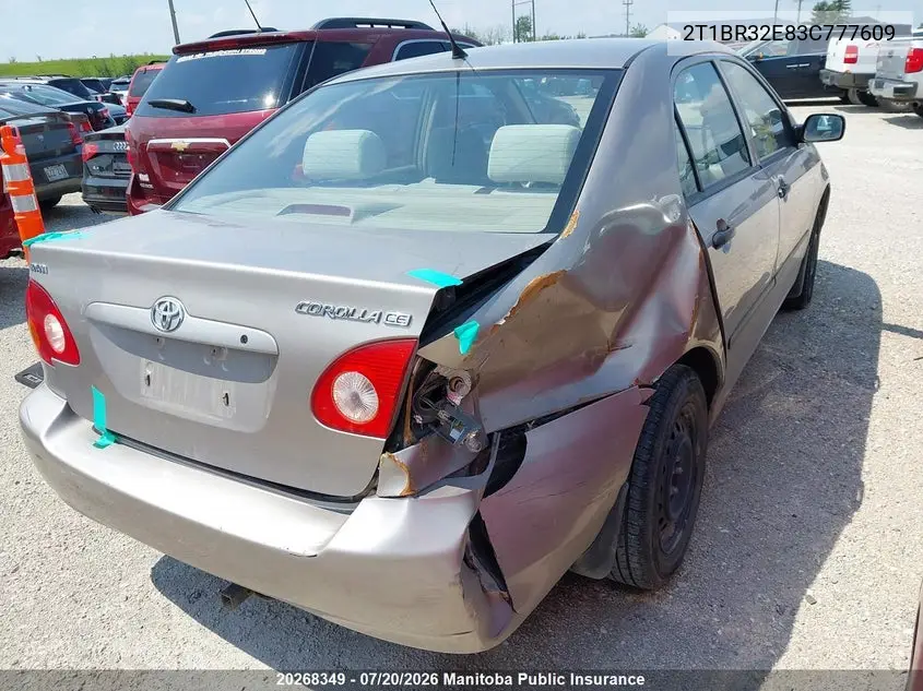 2003 Toyota Corolla Ce VIN: 2T1BR32E83C777609 Lot: 20268349