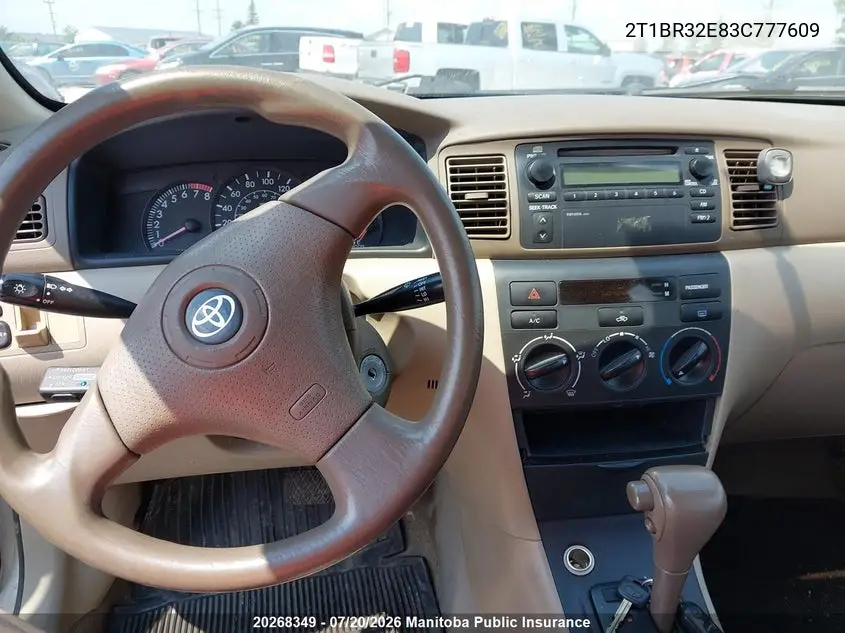 2003 Toyota Corolla Ce VIN: 2T1BR32E83C777609 Lot: 20268349
