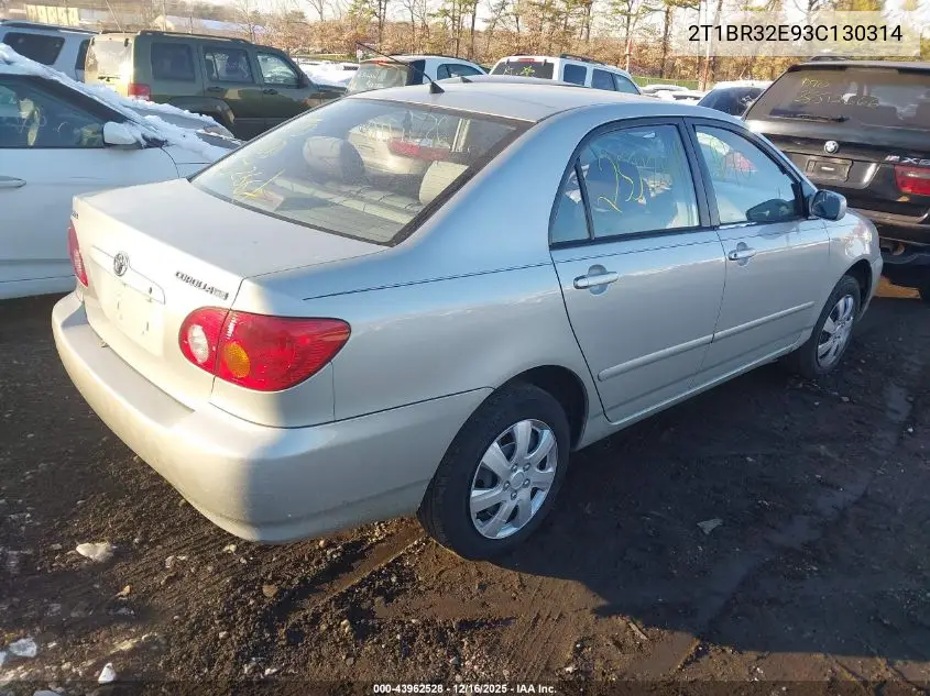 2T1BR32E93C130314 2003 Toyota Corolla Le