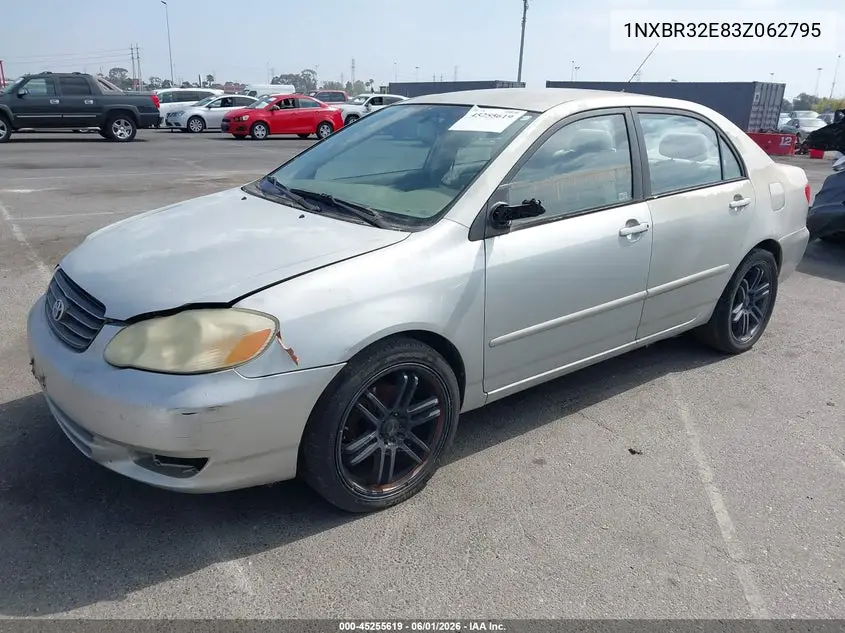 2003 Toyota Corolla Le VIN: 1NXBR32E83Z062795 Lot: 45255619