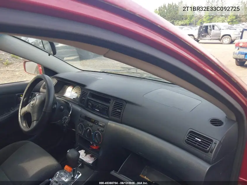 2003 Toyota Corolla S VIN: 2T1BR32E33C092725 Lot: 45360704