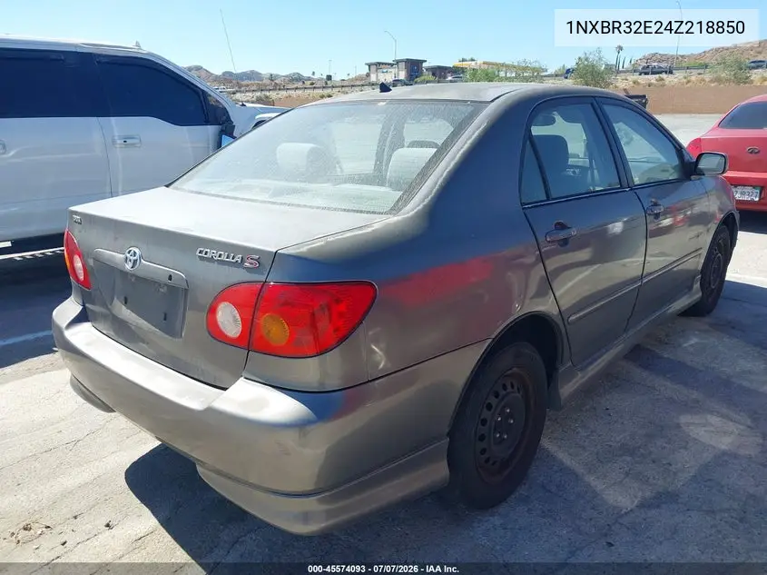 2004 Toyota Corolla S VIN: 1NXBR32E24Z218850 Lot: 45574093