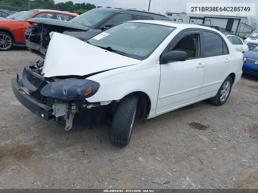 2004 Toyota Corolla Le VIN: 2T1BR38E64C285749 Lot: 45634180