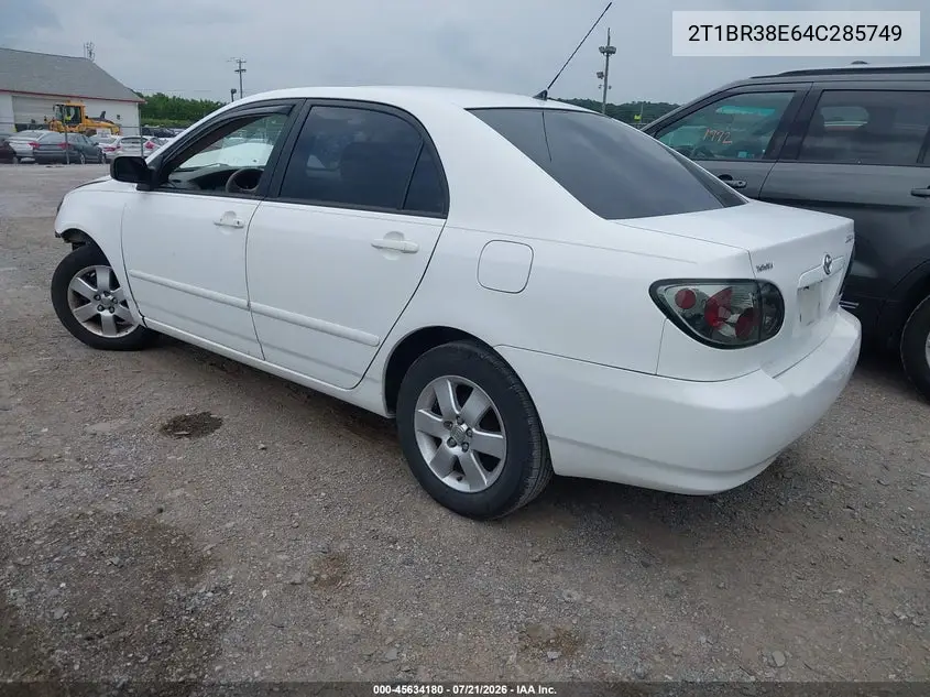 2004 Toyota Corolla Le VIN: 2T1BR38E64C285749 Lot: 45634180