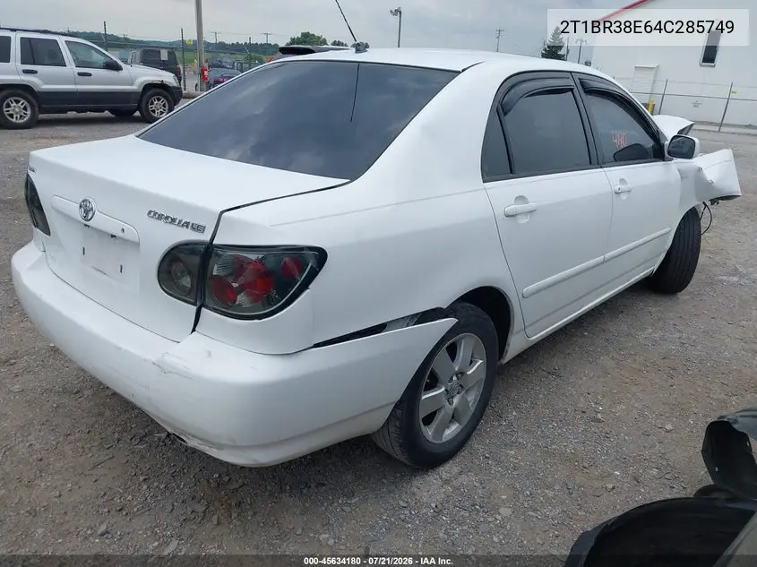 2004 Toyota Corolla Le VIN: 2T1BR38E64C285749 Lot: 45634180
