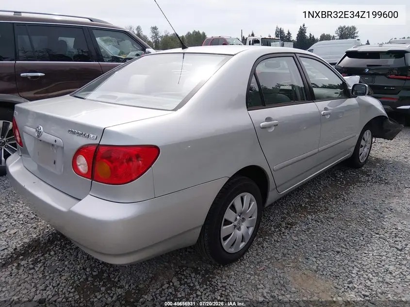 2004 Toyota Corolla Le VIN: 1NXBR32E34Z199600 Lot: 45656931