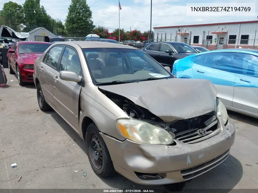 2004 Toyota Corolla Le VIN: 1NXBR32E74Z194769 Lot: 45681390