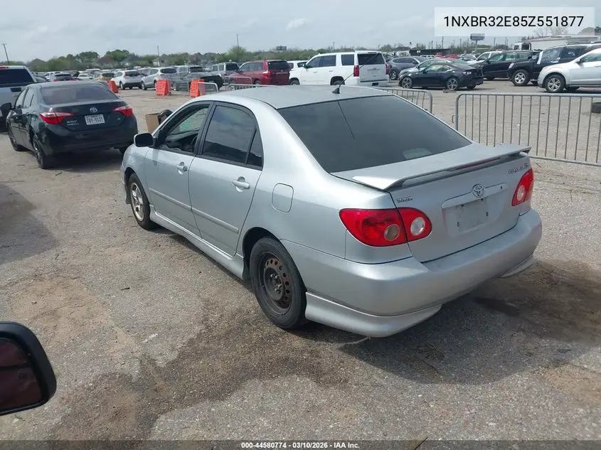 1NXBR32E85Z551877 2005 Toyota Corolla S