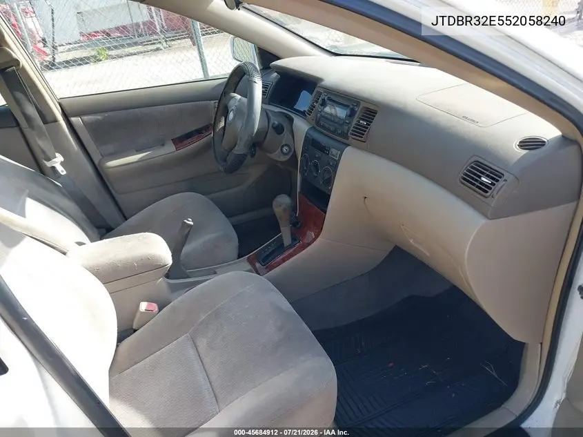 2005 Toyota Corolla Le VIN: JTDBR32E552058240 Lot: 45684912