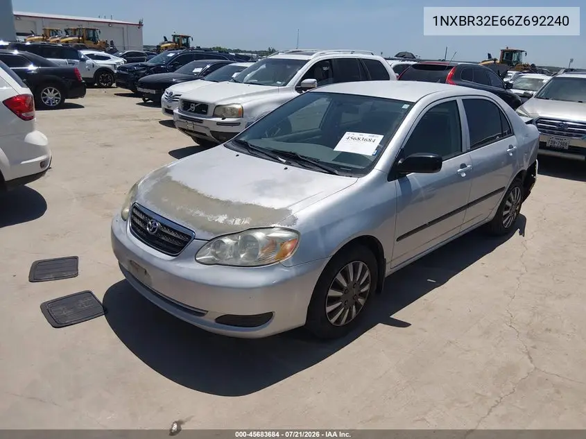 2006 Toyota Corolla Ce VIN: 1NXBR32E66Z692240 Lot: 45683684