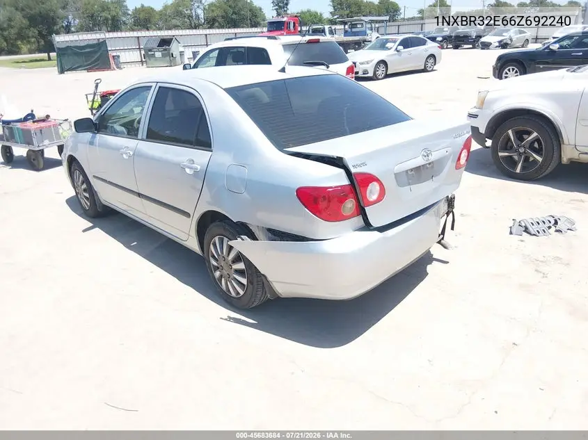 2006 Toyota Corolla Ce VIN: 1NXBR32E66Z692240 Lot: 45683684