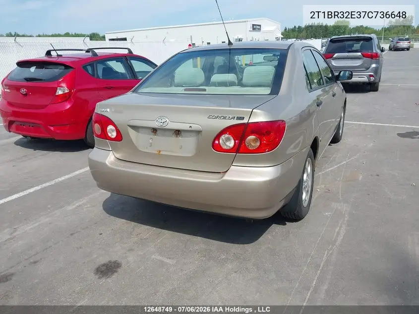 2007 Toyota Corolla VIN: 2T1BR32E37C736648 Lot: 12648749