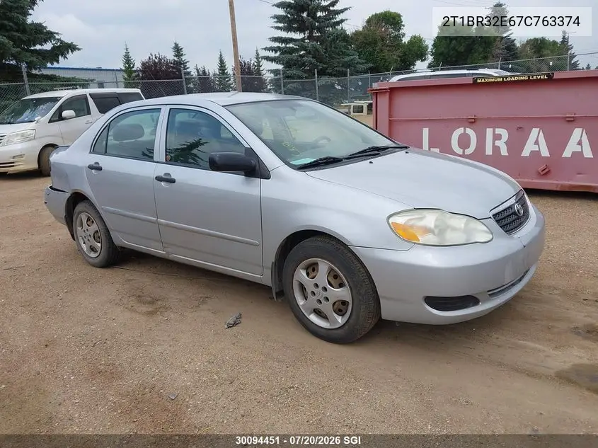 2007 Toyota Corolla Ce/Le/S VIN: 2T1BR32E67C763374 Lot: 30094451