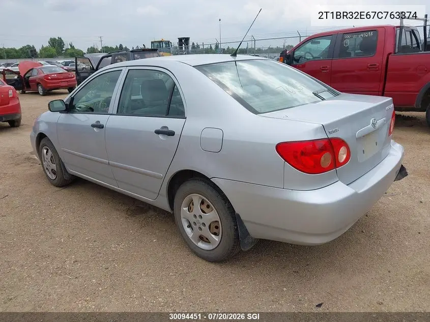 2007 Toyota Corolla Ce/Le/S VIN: 2T1BR32E67C763374 Lot: 30094451