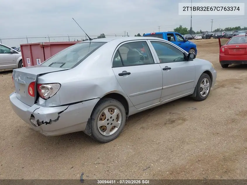 2007 Toyota Corolla Ce/Le/S VIN: 2T1BR32E67C763374 Lot: 30094451